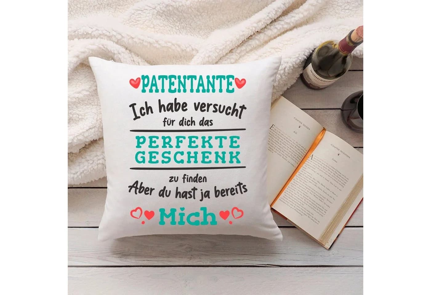 GRAVURZEILE Zierkissen mit Spruch - Das Perfekte Geschenk - Für Familie & Freunde - Patentante - Bild 3