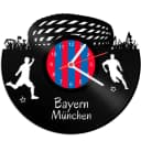 GRAVURZEILE Wanduhr Schallplattenuhr Bayern München Schwarz Bild 2