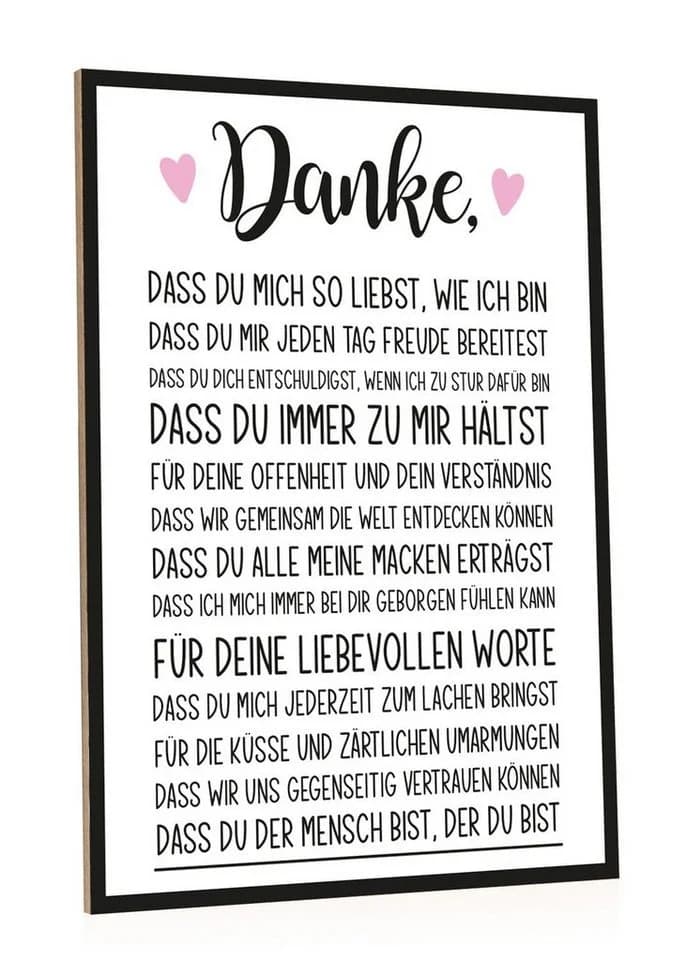 GRAVURZEILE Holzbild mit Spruch Danke Holzschild - Bild 2