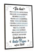GRAVURZEILE Holzbild mit Spruch Bester Papa der Welt Kunstdruck Bild 2