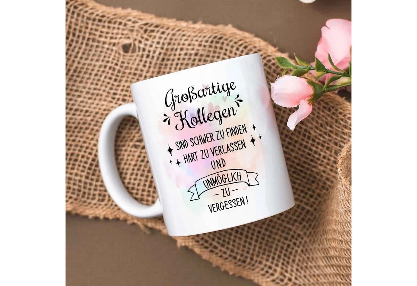 GRAVURZEILE Keramiktasse Weiß mit Spruch - Bild 3