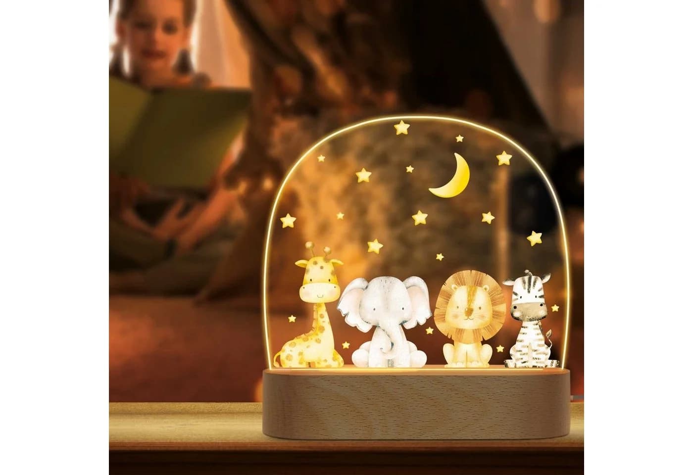 GRAVURZEILE LED Nachtlicht für Kinder Tiergruppen Design - Bild 2