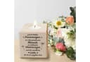 GRAVURZEILE Teelichthalter Holz Grabschmuck mit Gravur Bild 1