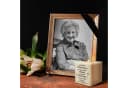 GRAVURZEILE Teelichthalter Holz Grabschmuck mit Gravur Bild 5