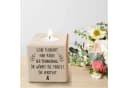 GRAVURZEILE Teelichthalter Holz 8x8x8cm mit Gravur - Grabschmuck Trauergeschenk Bild 1