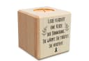 GRAVURZEILE Teelichthalter Holz 8x8x8cm mit Gravur - Grabschmuck Trauergeschenk Bild 2
