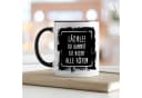GRAVURZEILE Keramiktasse mit Spruch Schwarz/Weiß Bild 1