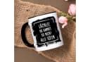 GRAVURZEILE Keramiktasse mit Spruch Schwarz/Weiß Bild 3