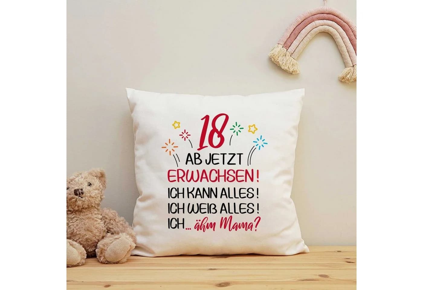 GRAVURZEILE Zierkissen Motiv Ab jetzt erwachsen 18 - Bild 5