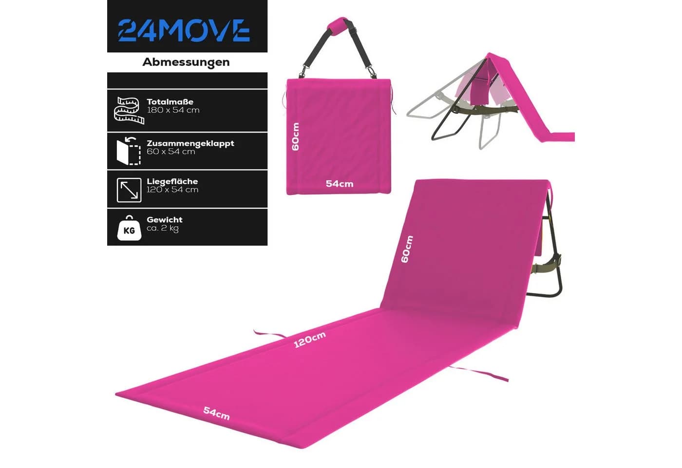 24Move Strandtuch gelb faltbar mit Tragetasche - Bild 3