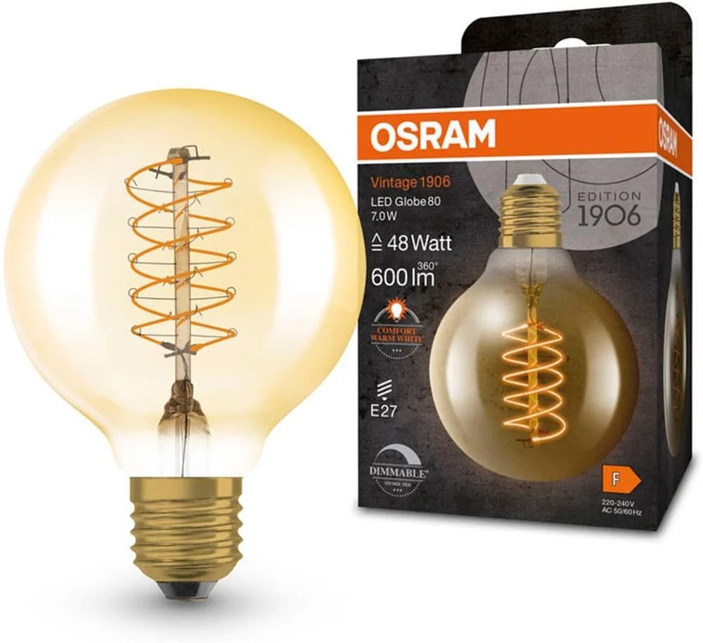 OSRAM LED-Filament Vintage Lampe Gold E27 Dimmbar