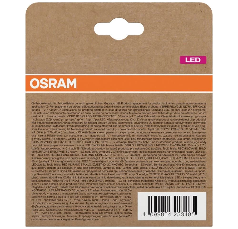 OSRAM LED-Leuchtmittel Birne E27 2,2W matt 2.700K 470lm 2er - Bild 3