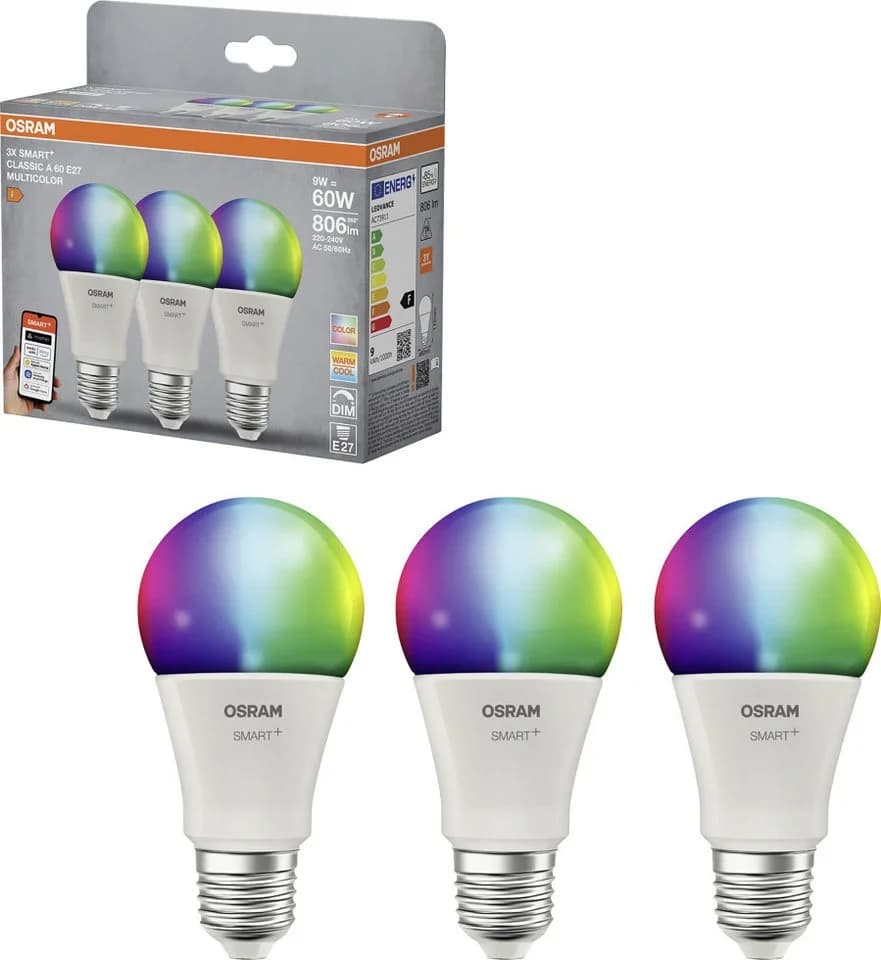 Osram SMART+ Matter Leuchtmittel E27 3er Pack Dimmbar RGBW - Bild 4