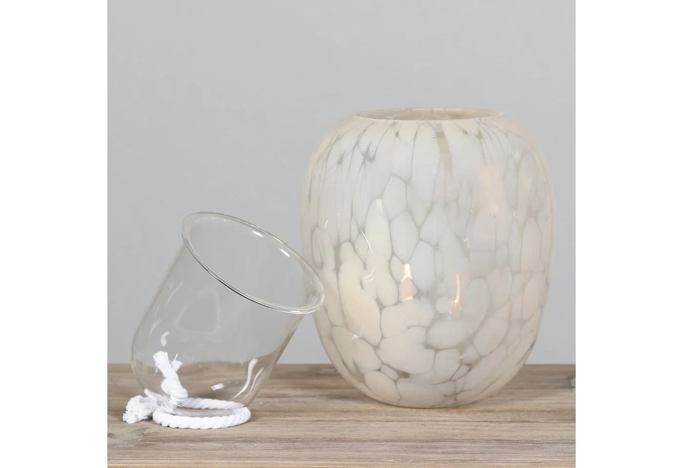 DPI Dekovase 5125-05 Glas Cream mit Einsatz