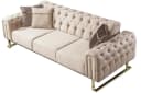 Villa Möbel Sofa Nova 2-Sitzer Beige Mikrofaser Samt Relaxfunktion Bild 2