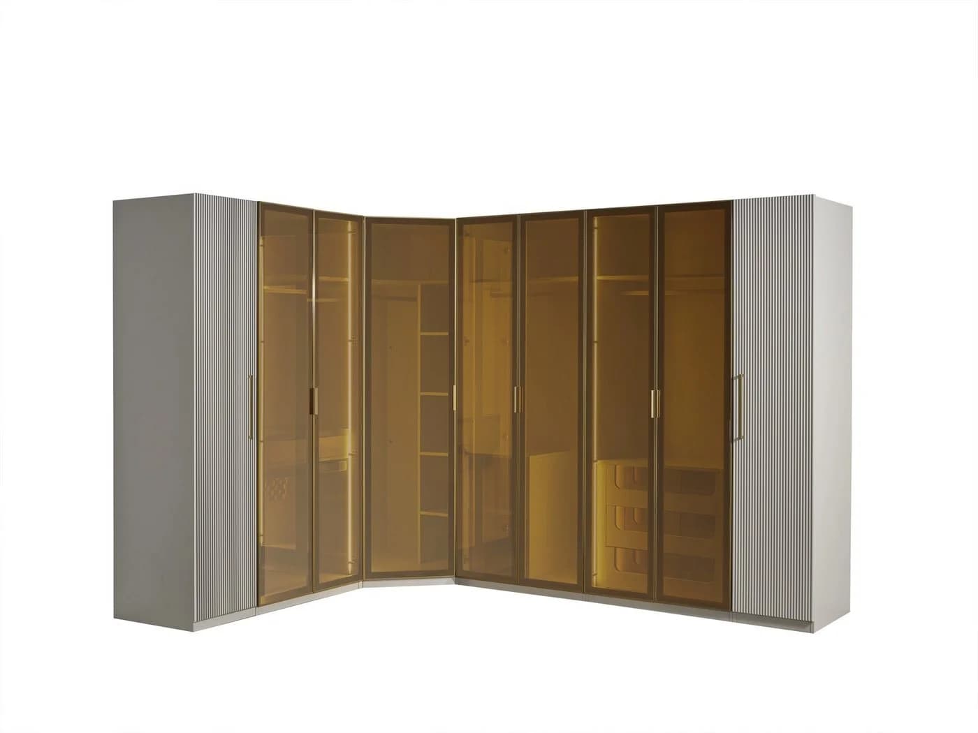 Villa Möbel Kleiderschrank Eckschrank mit Glasfront - Bild 2