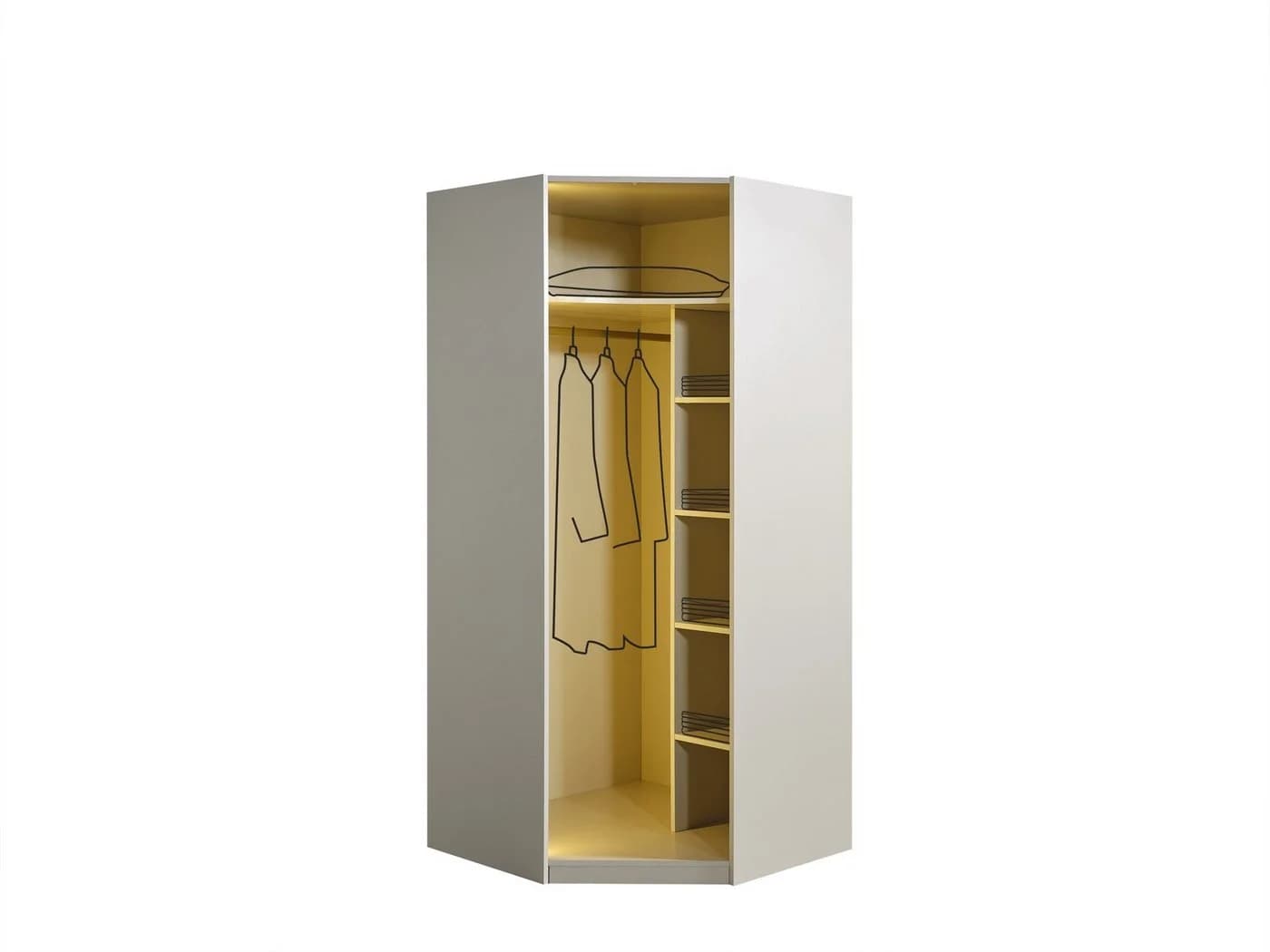 Villa Möbel Kleiderschrank Eckschrank mit Glasfront - Bild 4