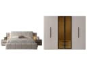 Villa Möbel Schlafzimmer-Set Maldiv Beige Polsterbett mit Beleuchtung Bild 2