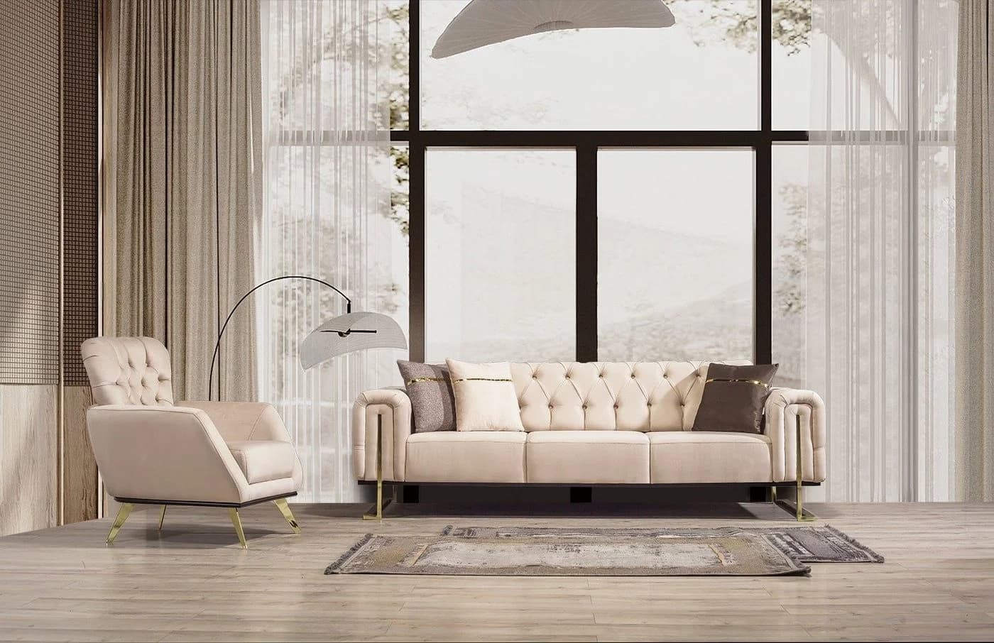 Villa Möbel Polstergarnitur Nova, 3-Sitzer+Sessel, Relax-/Bettfunktion - Bild 5