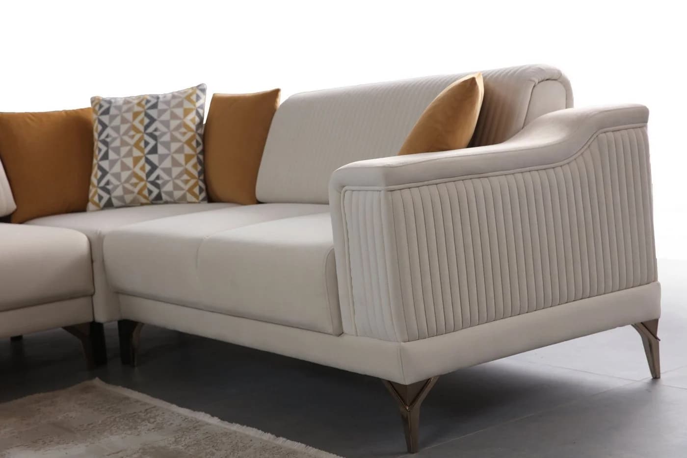 Villa Möbel Ecksofa Santiago Schwarz Samt Relax-/Bettfunktion - Bild 5