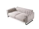 Villa Möbel Sofa Bianca 2-Sitzer Beige Samt mit Relaxfunktion Bild 4