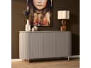 Villa Möbel Sideboard Helena Taupe Mangoholz Lamellenfront Bild 1