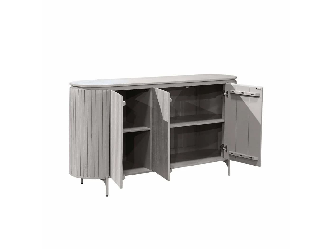 Villa Möbel Sideboard Helena Taupe Mangoholz Lamellenfront - Bild 4