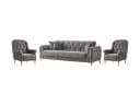 Villa Möbel Polstergarnitur Acelya Grau 3-tlg. Sofa Set mit Schlaffunktion Bild 2