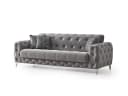 Villa Möbel Polstergarnitur Acelya Grau 3-tlg. Sofa Set mit Schlaffunktion Bild 4