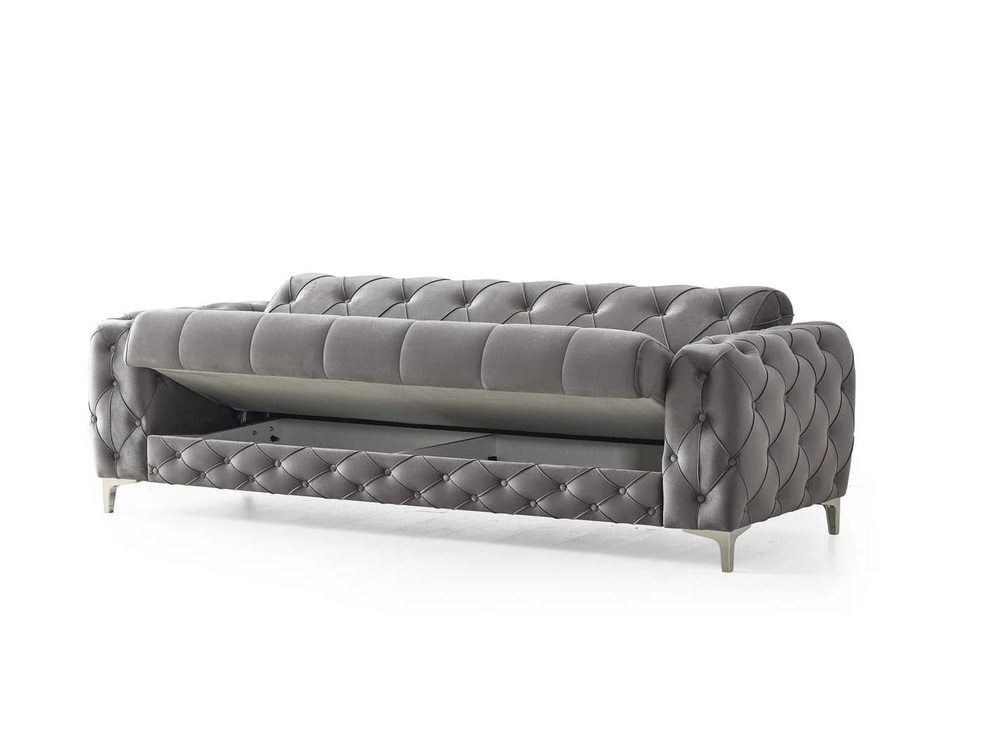 Villa Möbel Polstergarnitur Acelya Grau 3-tlg. Sofa Set mit Schlaffunktion - Bild 5