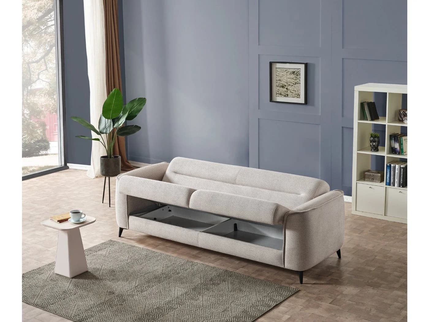 Villa Möbel Sofa Acapulco 3er Beige mit Schlaffunktion - Bild 4