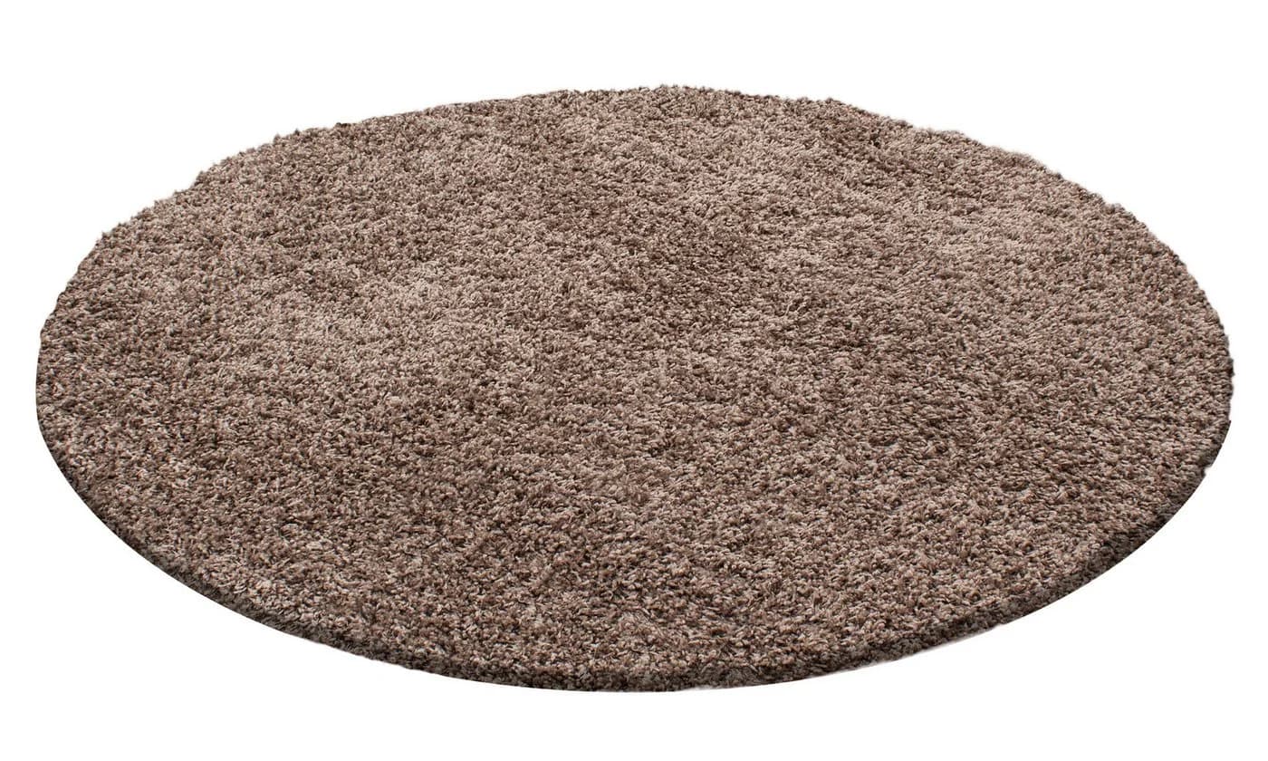 Villa Möbel Hochflor-Teppich Lifiva Rund Mokka Shaggy - Bild 2