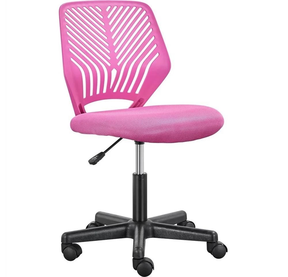 Yaheetech Bürostuhl Höhenverstellbar Ohne Armlehnen Rosa Netzbezug - Bild 2