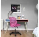 Yaheetech Bürostuhl Höhenverstellbar Ohne Armlehnen Rosa Netzbezug Bild 4