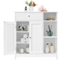 Yaheetech Badezimmerschrank Weiß mit Schublade & verstellbaren Böden Bild 2