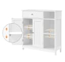 Yaheetech Badezimmerschrank Weiß mit Schublade & verstellbaren Böden Bild 5