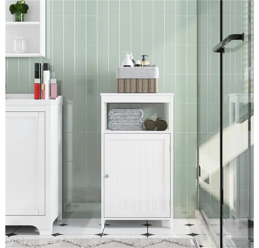 Yaheetech Badezimmerschrank Weiß mit verstellbarem Einlegeboden - Bild 1