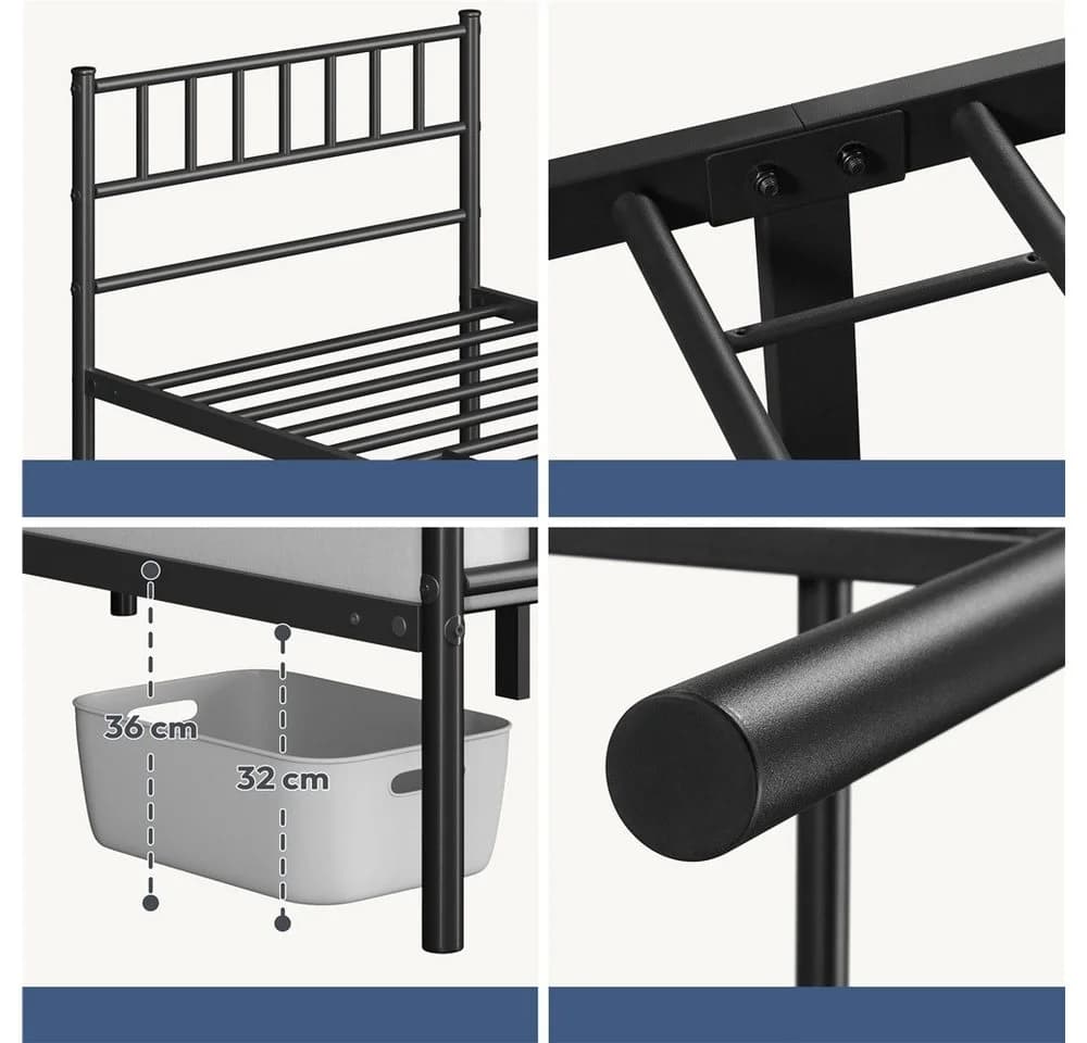 Yaheetech Bettgestell Metallbett Einzelbettgestell - Bild 5