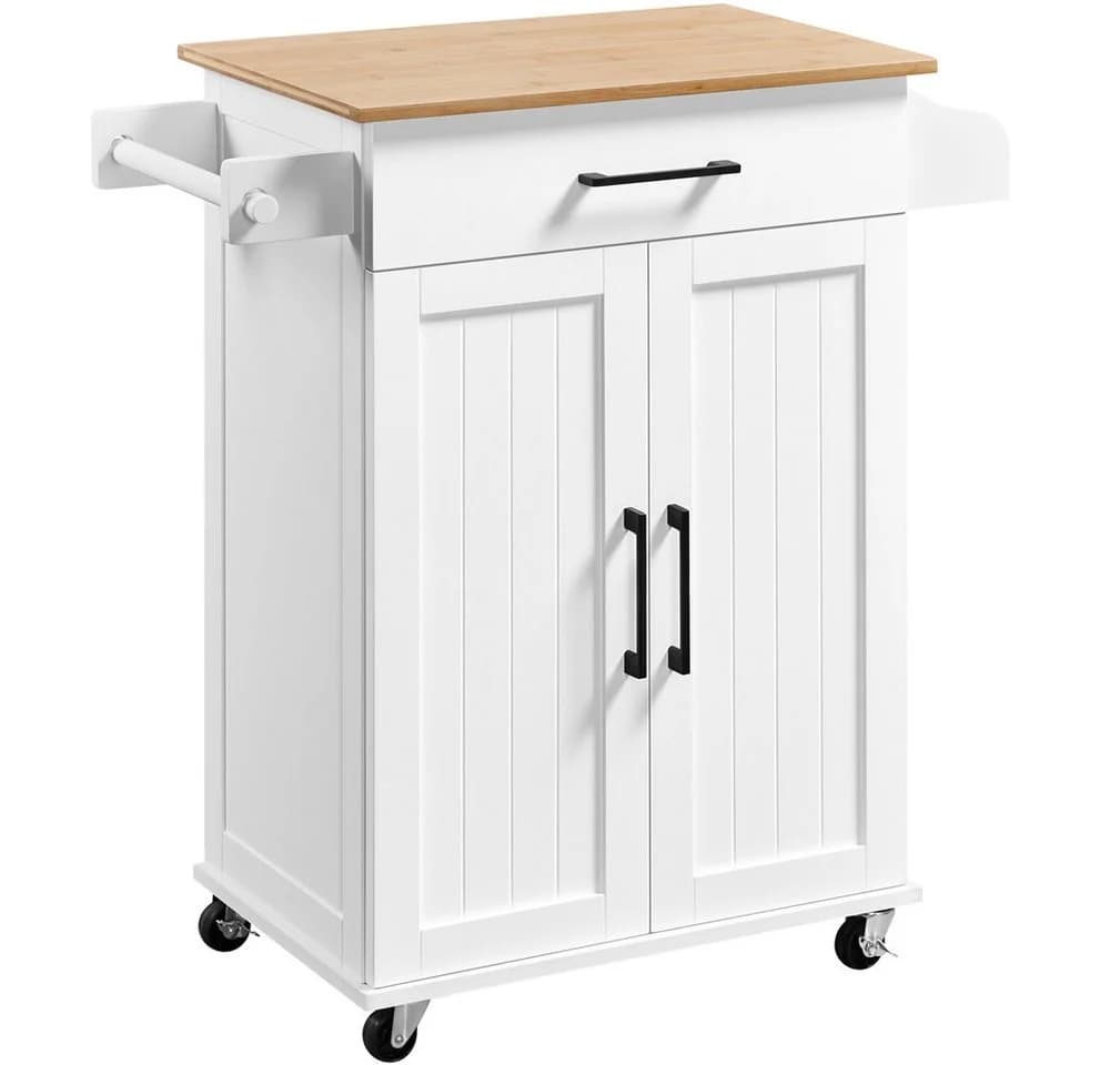 Yaheetech Küchenwagen Weiß mit Schublade & 3 Schrank - Bild 2