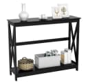 Yaheetech Konsolentisch Schwarz 2-Ebenen MDF Flurtisch Bild 2