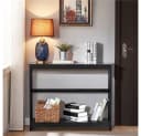 Yaheetech Konsolentisch Schwarz 2-Ebenen MDF Flurtisch Bild 3