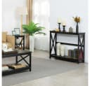 Yaheetech Konsolentisch Schwarz 2-Ebenen MDF Flurtisch Bild 4