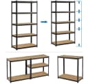 Yaheetech Schwerlastregal 5 Böden Schwarz MDF Metall Bild 1