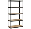 Yaheetech Schwerlastregal 5 Böden Schwarz MDF Metall Bild 2