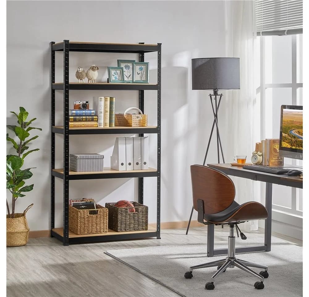 Yaheetech Schwerlastregal 5 Böden Schwarz MDF Metall - Bild 4