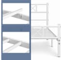 Yaheetech Metallbett Weiß Industrieller Stil mit Lattenrost Bild 5