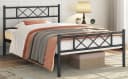 Yaheetech Metallbett mit Lattenrost, Bettrahmen mit Kopfteil, für Schlafzimmer, 90/140 cm (B) Bild 2