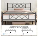Yaheetech Metallbett 90/140 cm Bettgestell mit Lattenrost Bild 5