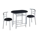 Yaheetech Esszimmer-Set 3-teilig Schwarz mit Ablagefach Bild 2