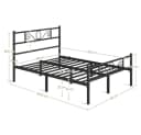 Yaheetech Metallbett mit Kopfteil Schwarz Industrieller Stil Bild 4